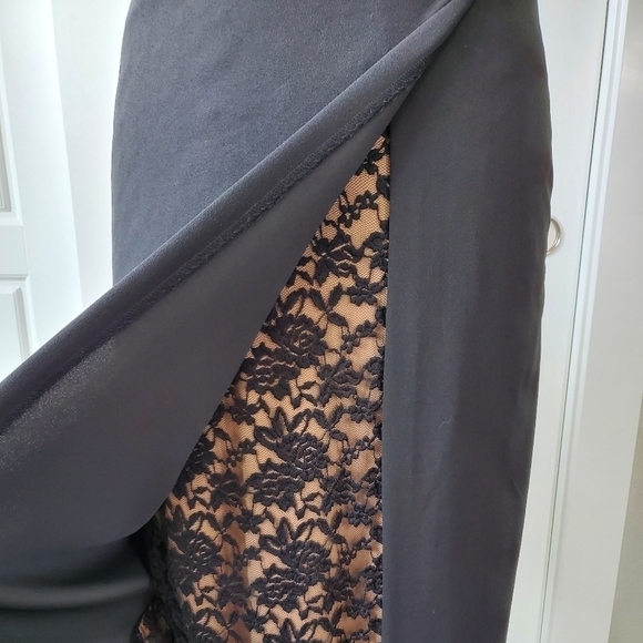 NWT CONNECTED APPAREL BLACK SHEATH SLEEVELESS DRESS LACE INSERT WOMEN SIZE 14 - Picture 4 of 13